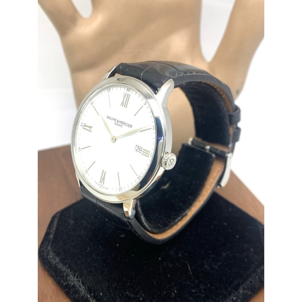 Baume & Mercier Men's Watch 10323 Classima Swiss Quartz White Dial Leather 40mm - Picture 2 of 14